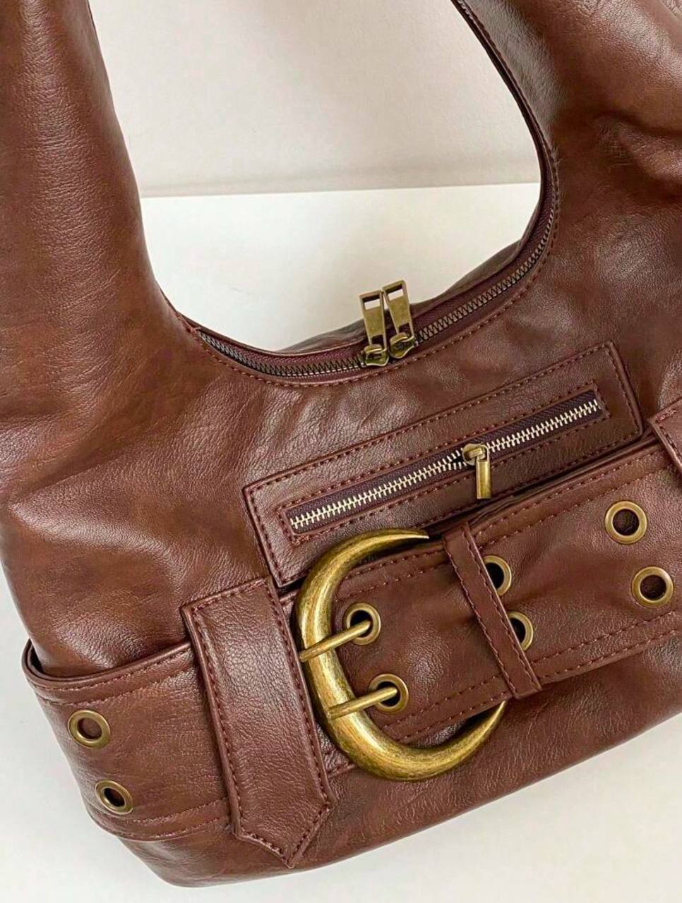 LEATHER BELTED BAG