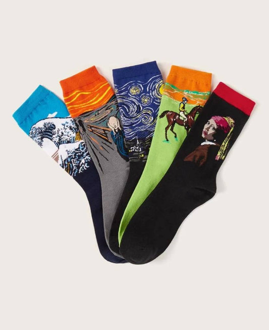 5 PAIRS ART SOCK