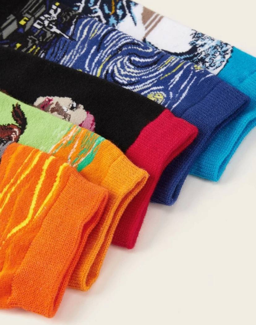 5 PAIRS ART SOCK