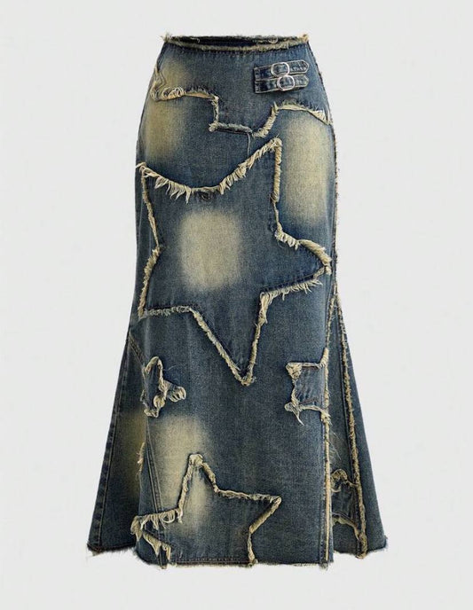 STARS JEANS SKIRT